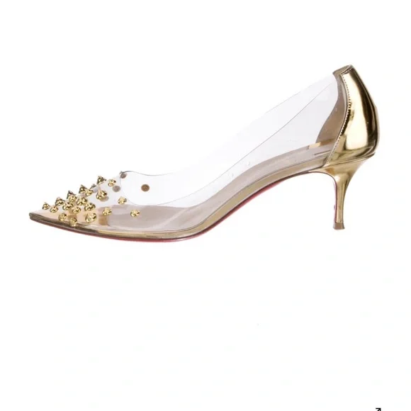 Christian Louboutin Gold and Clear Heels - Picture 3 of 5